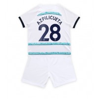 Chelsea Cesar Azpilicueta #28 Udebanesæt Børn 2022-23 Kortærmet (+ Korte bukser)